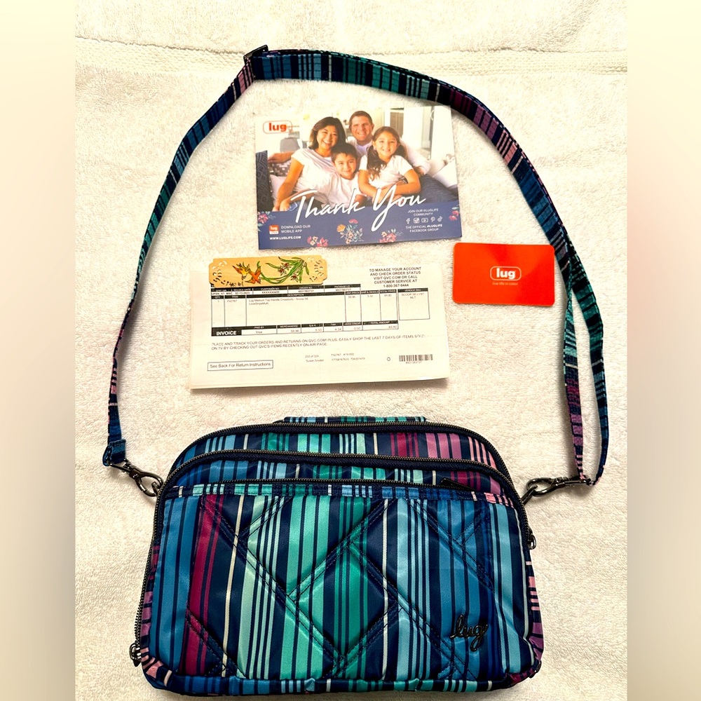 LUG medium top handle Crossbody - scoop SE LoveStripe Multi